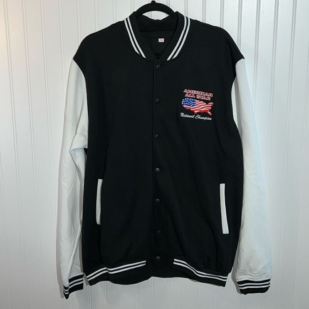 American All Star National Champion Jacket Men’s Adult Large Black /White / Red